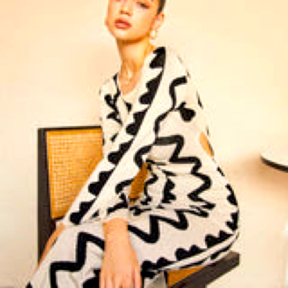 Long sleeve geometric dress